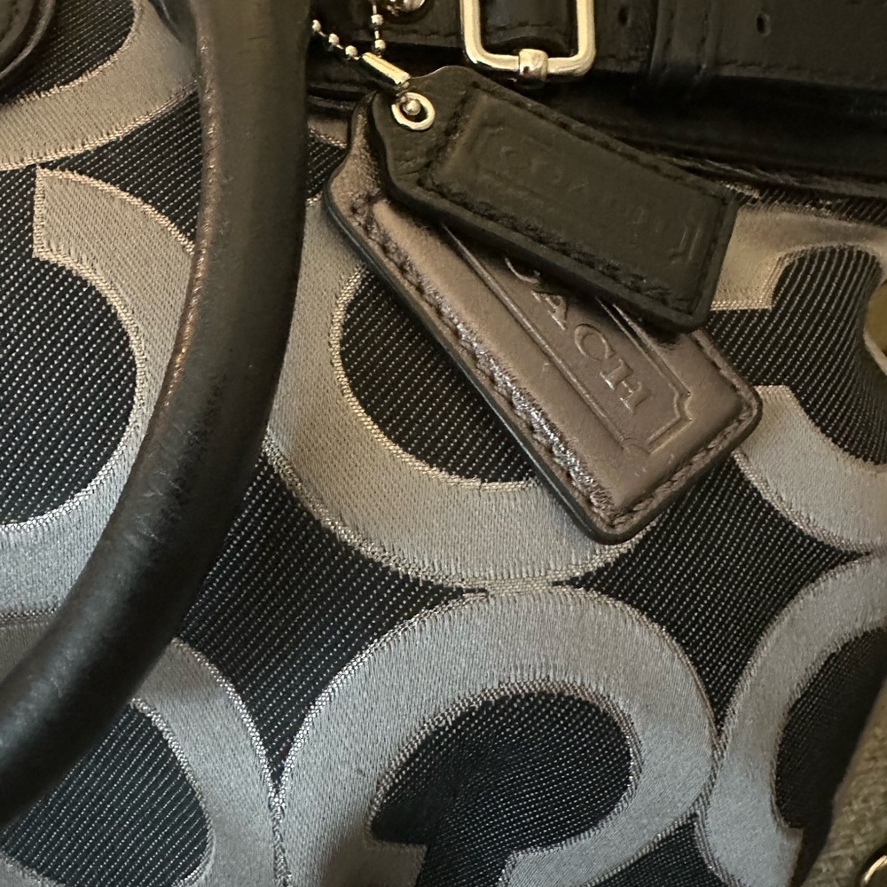 Coach 2011 Madison Op Art Bag F18808 in Silver & Black Pink Lining!‎ - Picture 11 of 16
